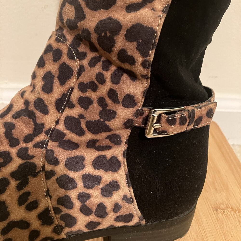 Y2K Vintage Liz Claiborne Leopard Print Knee High Boots - Picture 5 of 14